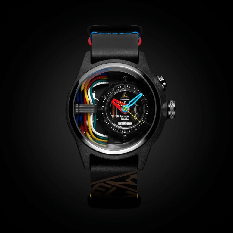 THE ELECTRICIANZ,Other 42mm,42mm,Carbon,Stainless Steel,Black,Quartz,Glass,Round,ZZ,ZZ-A1A/05