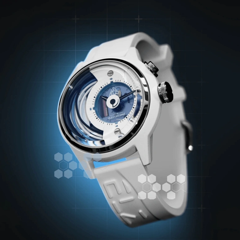 THE ELECTRICIANZ,Other 42mm,42mm,Stainless Steel,Ceramic,nylon,White,Blue,Quartz,Hardlex,Round,ZZ,ZZ-A1C/11-CRW