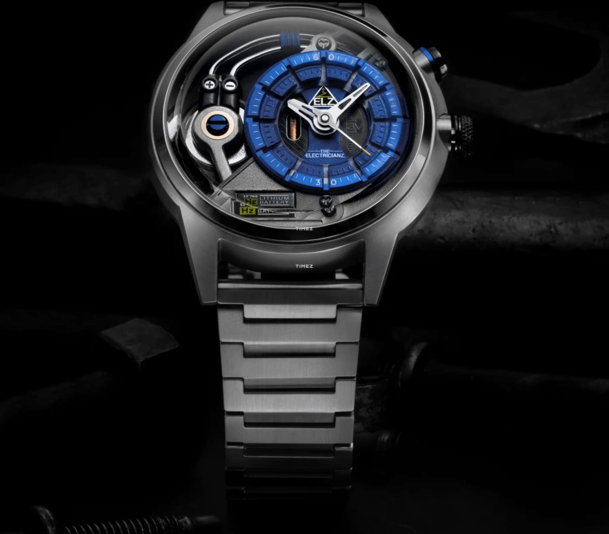 THE ELECTRICIANZ,Other 45mm,45mm,Stainless Steel,Blue,Quartz,Hardlex,Crystal Glass,Round,ZZ,ZZ-A3C/02-MSS