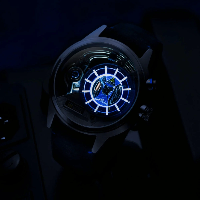 THE ELECTRICIANZ,Other 45mm,45mm,Stainless Steel,Dual,Blue,Silver,Quartz,Glass,Round,ZZ,ZZ-A3C/02