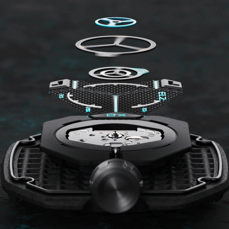 THE ELECTRICIANZ,Other 44.50x48.25mm,44.50x48.25mm,Carbon,Stainless Steel,Black,Automatic,Hardlex,Octagon,ZZ,ZZ-D2C/02-CRD