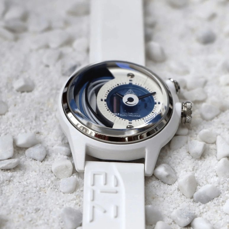 THE ELECTRICIANZ,Other 42mm,42mm,Stainless Steel,Ceramic,nylon,White,Blue,Quartz,Hardlex,Round,ZZ,ZZ-A1C/11-CRW
