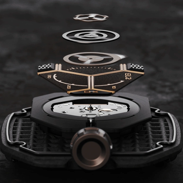 THE ELECTRICIANZ,Other 44.50x48.25mm,44.50x48.25mm,Carbon,Stainless Steel,Brown,Automatic,Hardlex,Octagon,ZZ,ZZ-D2C/03-CLC
