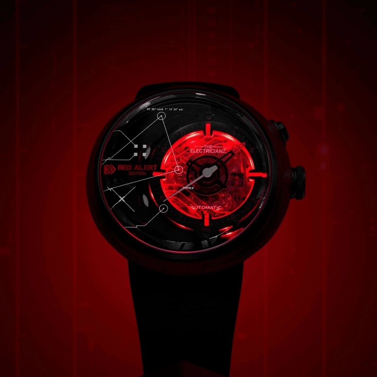 THE ELECTRICIANZ,Other 46mm,46mm,Stainless Steel,Fiber Glass,Black,Red,Automatic,42hours,Hardlex,ZZ,ZZ-D1C/03-CRD