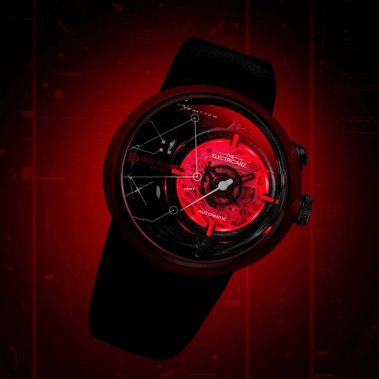 THE ELECTRICIANZ,Other 46mm,46mm,Stainless Steel,Fiber Glass,Black,Red,Automatic,42hours,Hardlex,ZZ,ZZ-D1C/03-CRD
