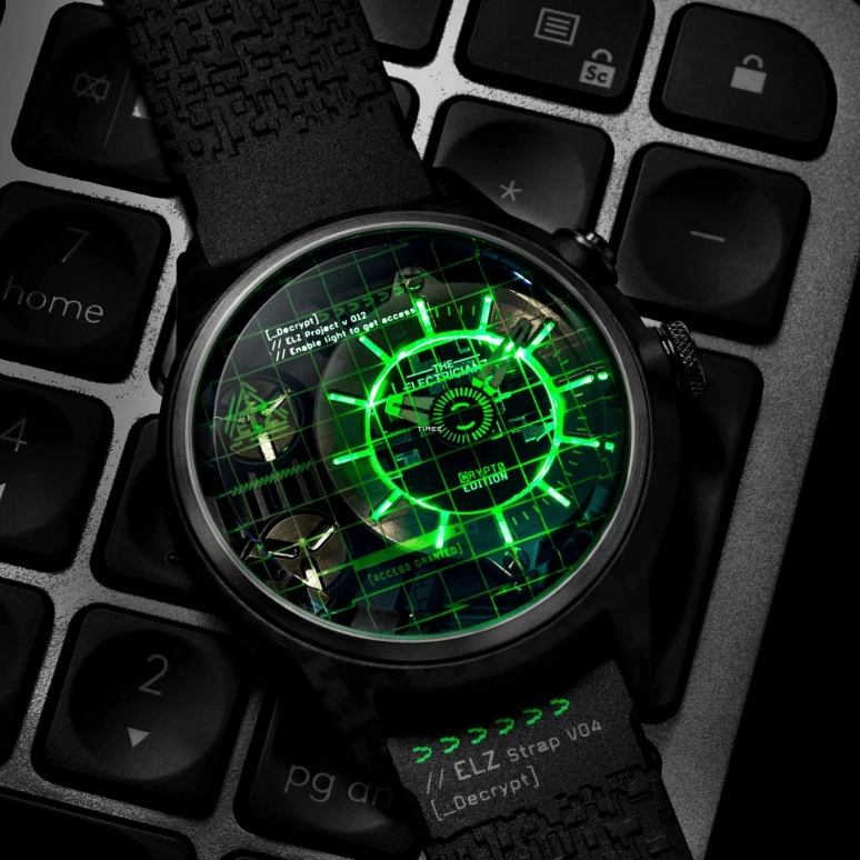 THE ELECTRICIANZ,Other 45mm,45mm,Stainless Steel,nylon,Green,Silver,Quartz,Hardlex,Round,ZZ,ZZ-C1C/02-CRD