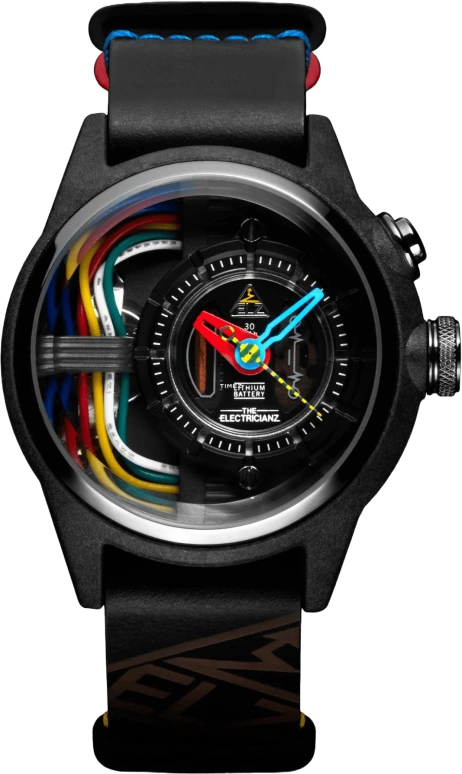 THE ELECTRICIANZ,Other 42mm,42mm,Carbon,Stainless Steel,Black,Quartz,Glass,Round,ZZ,ZZ-A1A/05