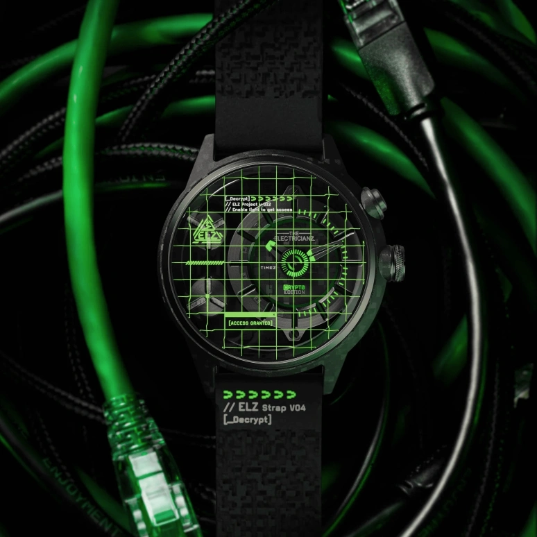 THE ELECTRICIANZ,Other 45mm,45mm,Stainless Steel,nylon,Green,Silver,Quartz,Hardlex,Round,ZZ,ZZ-C1C/02-CRD