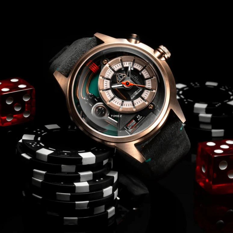 THE ELECTRICIANZ,Other 45mm,45mm,Stainless Steel,Rose Gold,Quartz,Hardlex,Round,ZZ,ZZ-A3C/04