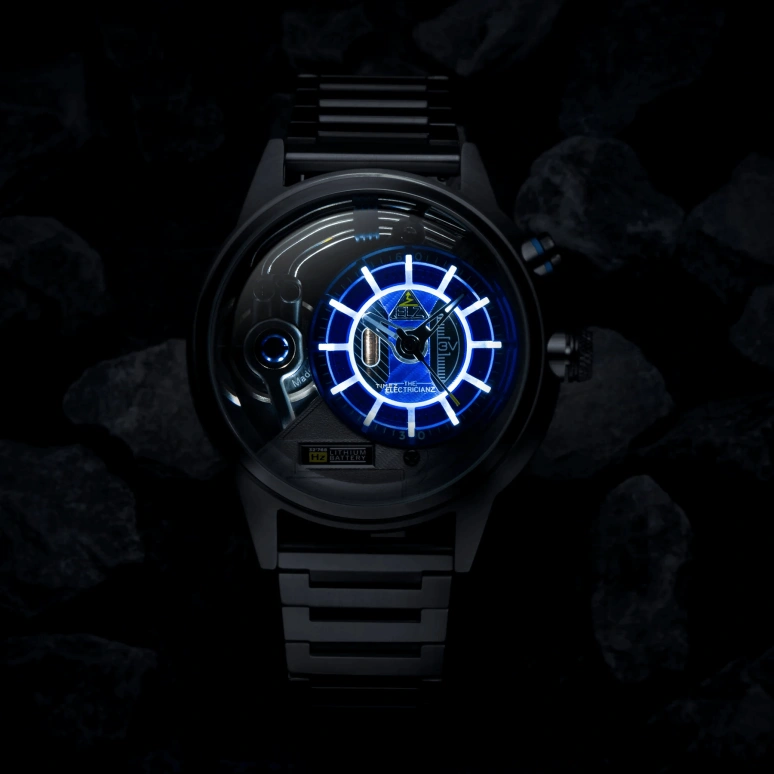 THE ELECTRICIANZ,Other 45mm,45mm,Stainless Steel,Blue,Quartz,Hardlex,Crystal Glass,Round,ZZ,ZZ-A3C/02-CLB