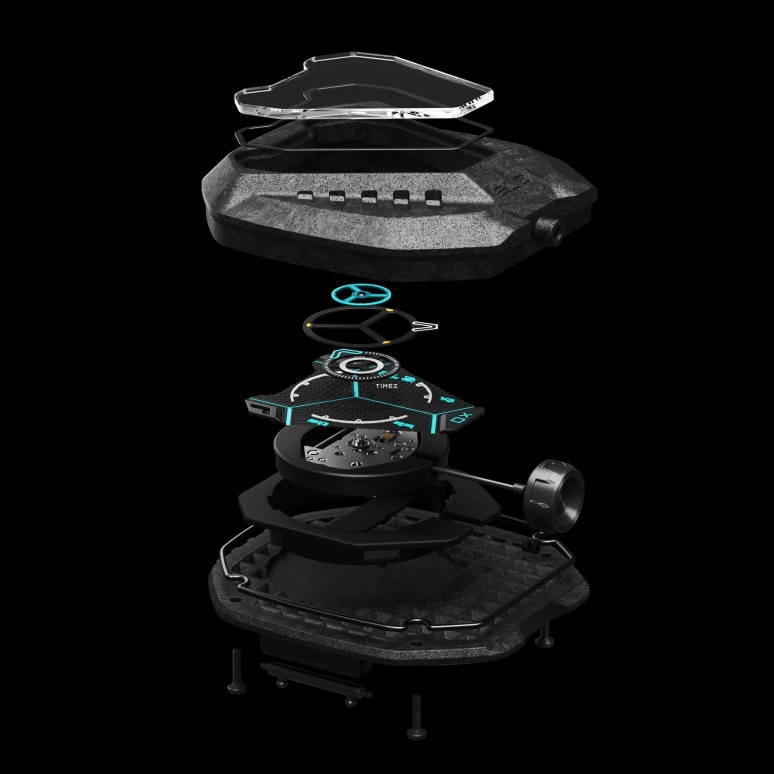 THE ELECTRICIANZ,Other 44.50x48.25mm,44.50x48.25mm,Carbon,Stainless Steel,Black,Automatic,Hardlex,Octagon,ZZ,ZZ-D2C/02-CRD