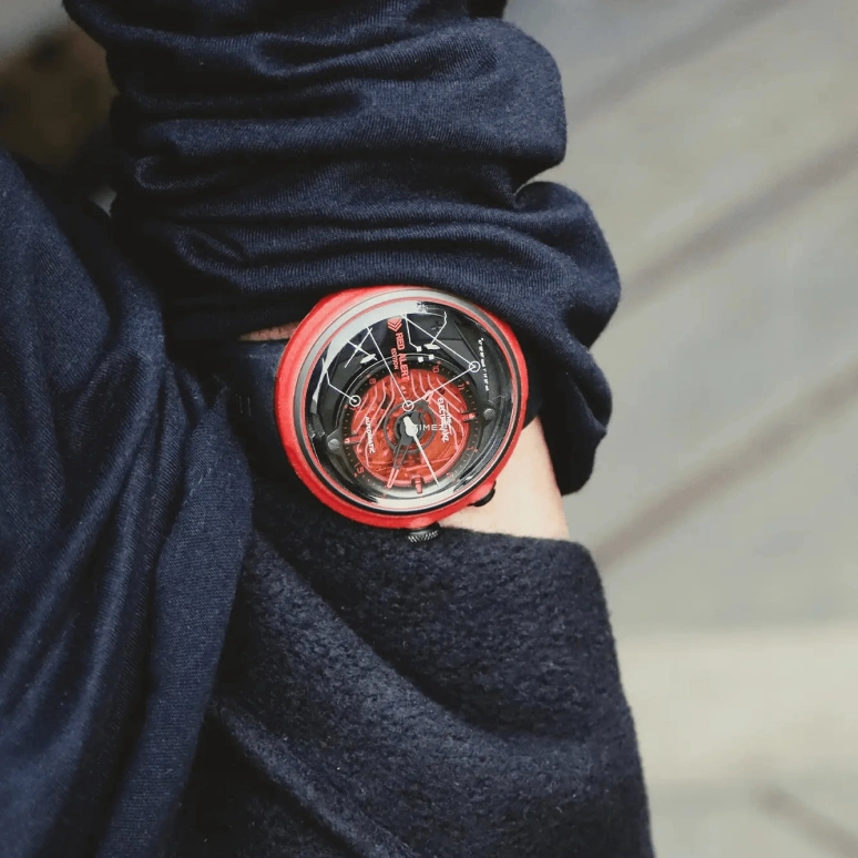 THE ELECTRICIANZ,Other 46mm,46mm,Stainless Steel,Fiber Glass,Black,Red,Automatic,42hours,Hardlex,ZZ,ZZ-D1C/03-CRD