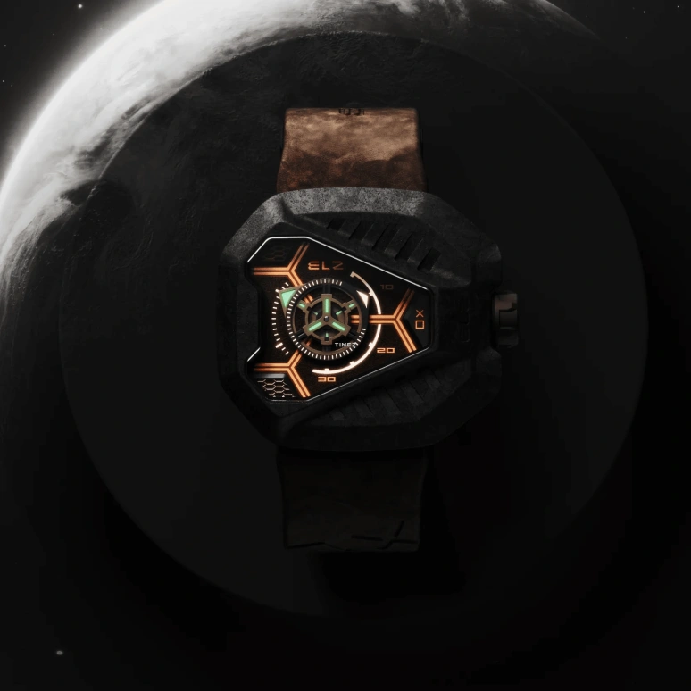 THE ELECTRICIANZ,Other 44.50x48.25mm,44.50x48.25mm,Carbon,Stainless Steel,Brown,Automatic,Hardlex,Octagon,ZZ,ZZ-D2C/03-CLC