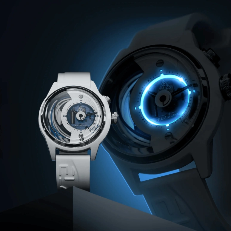 THE ELECTRICIANZ,Other 42mm,42mm,Stainless Steel,Ceramic,nylon,White,Blue,Quartz,Hardlex,Round,ZZ,ZZ-A1C/11-CRW