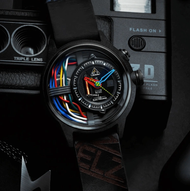 THE ELECTRICIANZ,Other 45mm,45mm,Stainless Steel,Carbon,Black,Quartz,Glass,Round,ZZ,ZZ-A1A/03