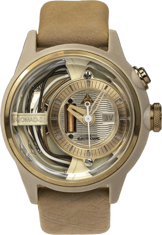 THE ELECTRICIANZ,Other 42mm,42mm,Stainless Steel,nylon,Sand,Silver,Quartz,Hardlex,Round,ZZ,ZZ-A1C/10-CLE