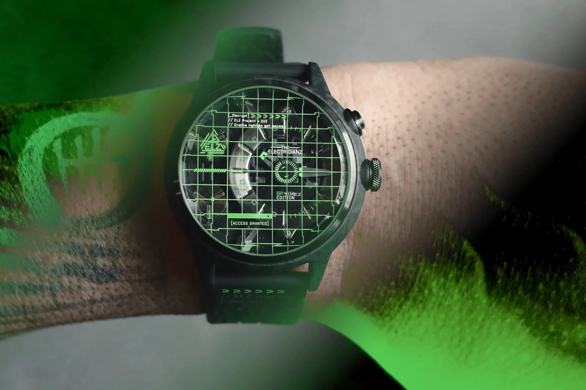 THE ELECTRICIANZ,Other 45mm,45mm,Stainless Steel,nylon,Green,Silver,Quartz,Hardlex,Round,ZZ,ZZ-C1C/02-CRD