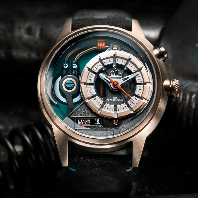 THE ELECTRICIANZ,Other 45mm,45mm,Stainless Steel,Rose Gold,Quartz,Hardlex,Round,ZZ,ZZ-A3C/04