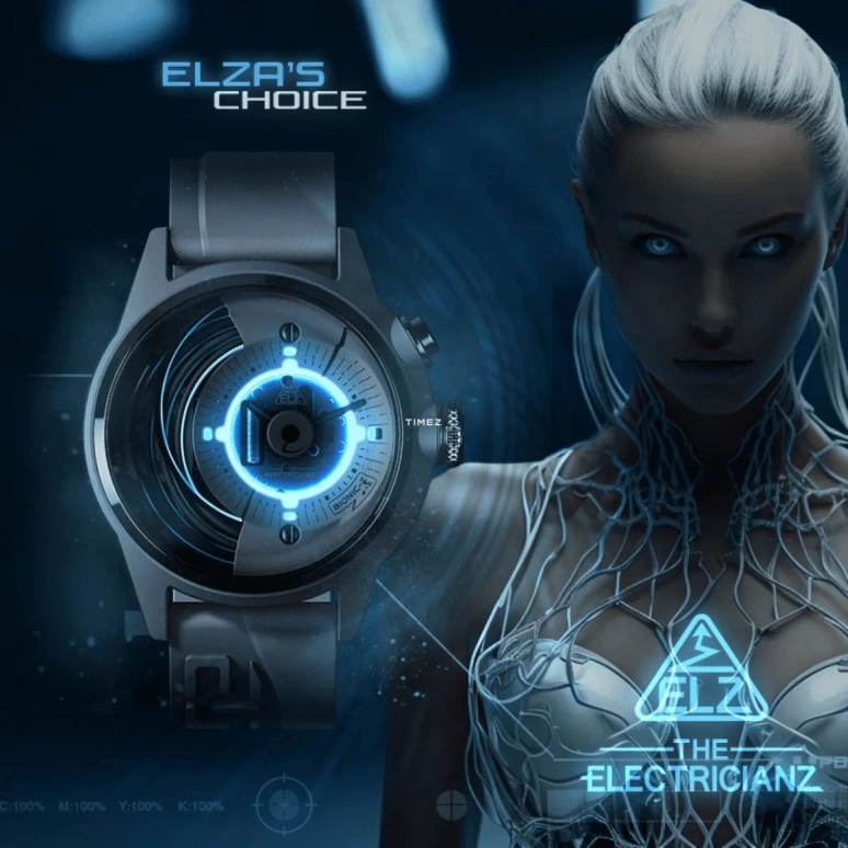 THE ELECTRICIANZ,Other 42mm,42mm,Stainless Steel,Ceramic,nylon,White,Blue,Quartz,Hardlex,Round,ZZ,ZZ-A1C/11-CRW
