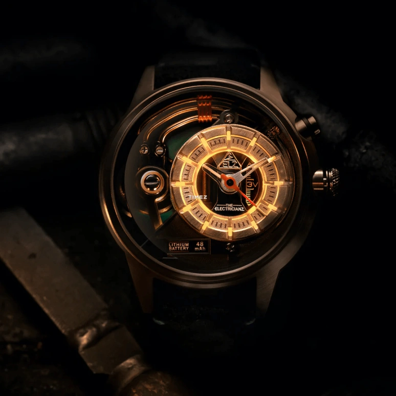 THE ELECTRICIANZ,Other 45mm,45mm,Stainless Steel,Rose Gold,Quartz,Hardlex,Round,ZZ,ZZ-A3C/04