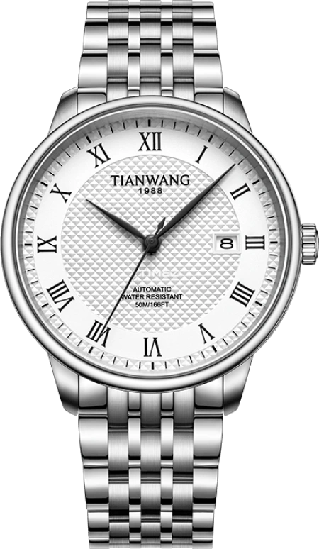 TianWang,Kunlun 42mm,42mm,Stainless Steel,White,Automatic,Day,Sapphire,GS51318S,GS51318S.D.S.W
