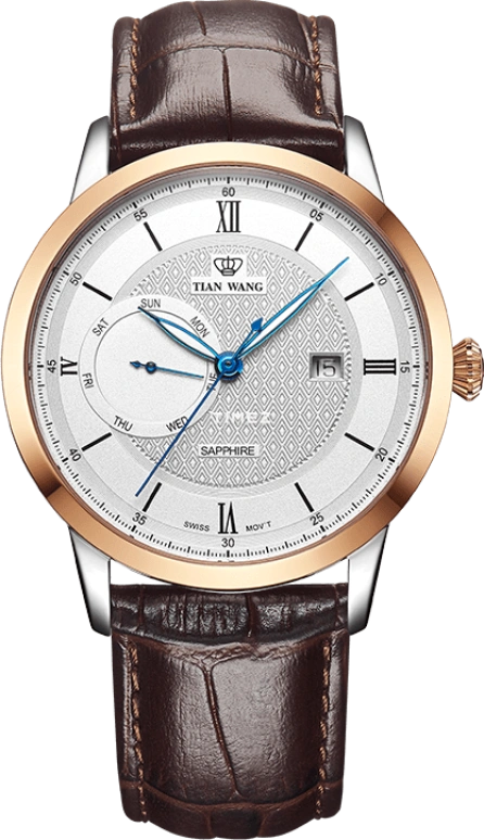 TianWang,Sea ,Stainless Steel,White,Quartz,Date,Day,GS3743TP,GS3743TP/DD-A