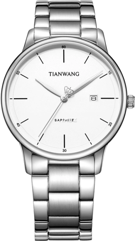 TianWang,Cardiac ,Stainless Steel,White,Quartz,Day,Sapphire,Crystal Glass,GS31153S,GS31153S.D.S.W