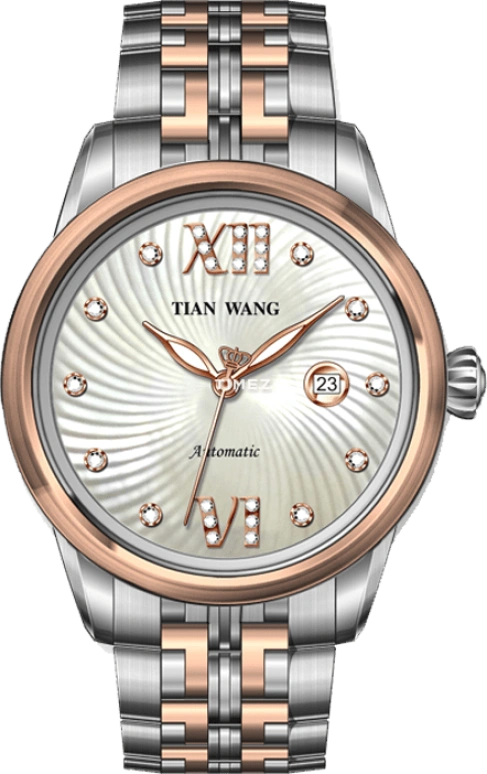 TianWang,Cardiac ,Stainless Steel,Rose Gold,White,Automatic,Day,Sapphire,Crystal Glass,LS5894TP,LS5894TP/D