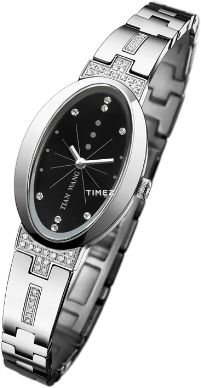 TianWang,Morbidezza ,Stainless Steel,Black,Quartz,Sapphire,Crystal Glass,Oval,LS3573S