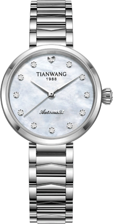 TianWang,MISS ONE 29mm,29mm,Stainless Steel,White,Automatic,Crystal Glass,Round,LS51325S,LS51325S.S.W
