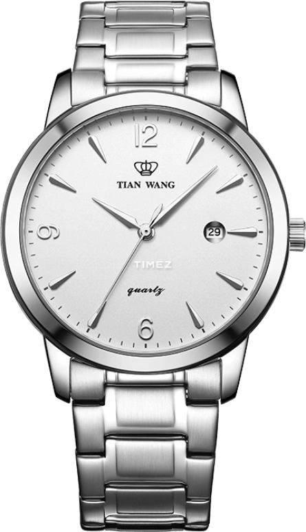 TianWang,Sea ,Stainless Steel,White,Quartz,Day,Glass,GS3887S,GS3887S/D-A