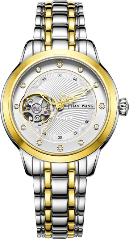 TianWang,Cardiac ,Stainless Steel,White,Automatic,Sapphire,Glass,Round,LS5882T