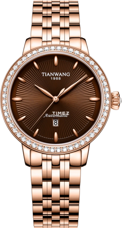 TianWang,Glory 32.50mm,32.50mm,Stainless Steel,Coffee,Automatic,Day,Crystal Glass,LS51289P,LS51289P.D.P.C