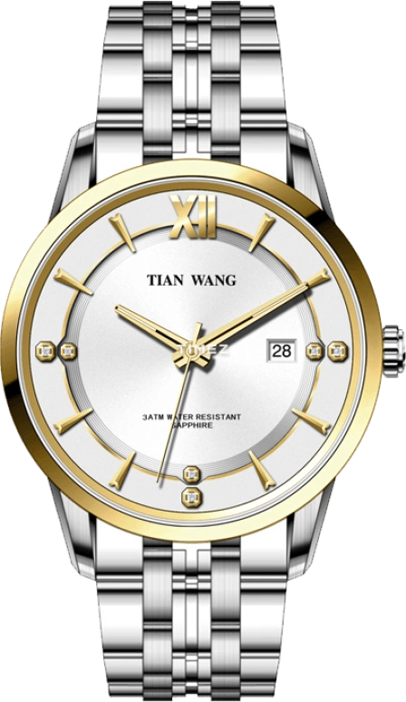 TianWang,Cardiac ,Stainless Steel,White,Quartz,Day,Sapphire,Glass,LS3892T,LS3892T/D