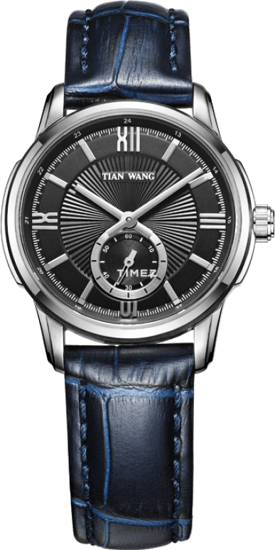 TianWang,Grace ,Stainless Steel,Black,Quartz,Day,Sapphire,Crystal Glass,LS3741S,LS3741S-B