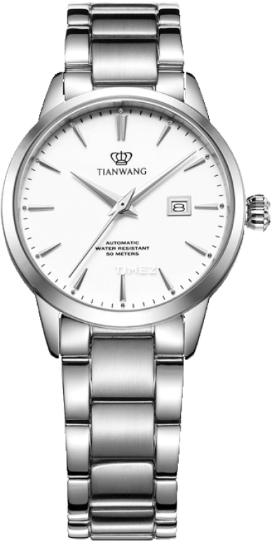 TianWang,Cardiac ,Stainless Steel,White,Automatic,Day,Sapphire,Crystal Glass,LS51152S,LS51152S.D.S.W