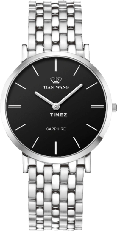 TianWang,Cardiac ,Stainless Steel,Black,Quartz,Sapphire,Glass,Round,GS3903S