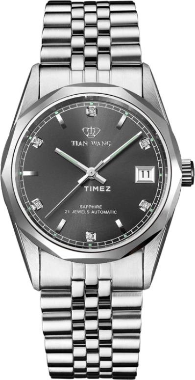 TianWang,Famous Anisan ,Stainless Steel,Grey,Automatic,Day,Sapphire,Crystal Glass,GS5543S,GS5543S/D