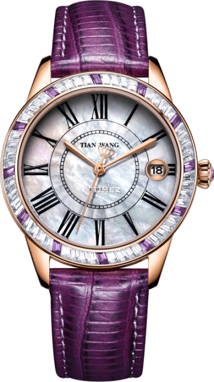 TianWang,Shine ,Stainless Steel,Rose Gold,White,Automatic,Day,Sapphire,Glass,LS5867P,LS5867P/D-P-1