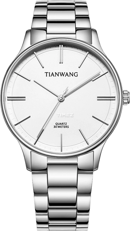 TianWang,Sea 40mm,40mm,Stainless Steel,White,Quartz,Hardlex,Glass,Round,GS31332S,GS31332S.S.W