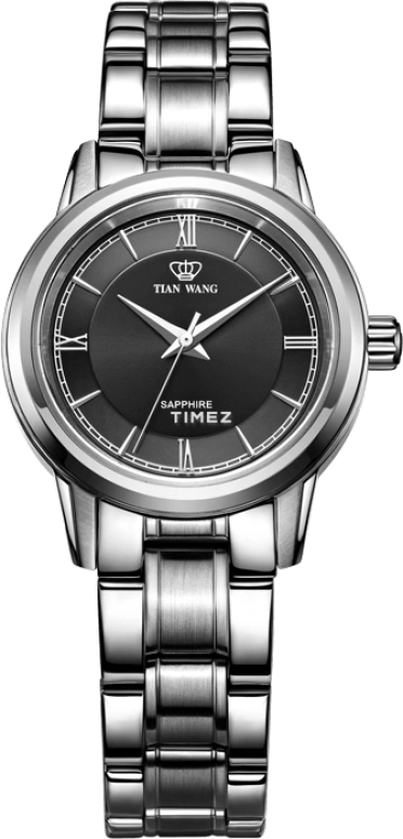 TianWang,Cardiac ,Stainless Steel,Black,Quartz,Sapphire,Glass,Round,LS3772S,LS3772S-B