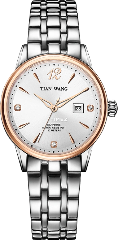 TianWang,Sea ,Stainless Steel,Rose Gold,Silver,Quartz,Day,Sapphire,Glass,LS31010TP,LS31010TP.D.S.S