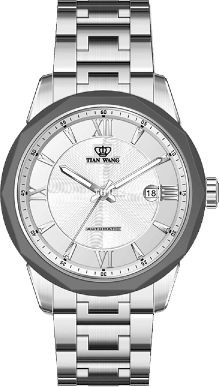 TianWang,Cardiac ,Stainless Steel,White,Automatic,Day,Sapphire,Crystal Glass,GS5770S,GS5770S/D-A-1