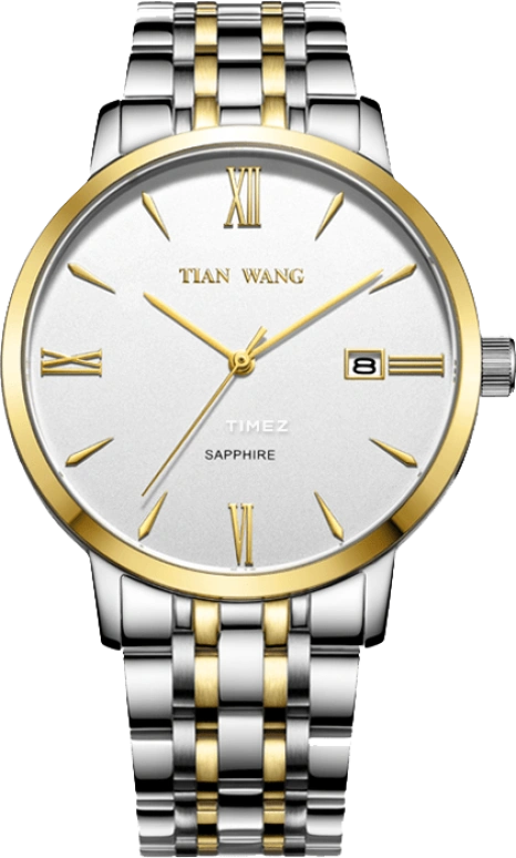 TianWang,Cardiac ,Stainless Steel,White,Quartz,Day,Sapphire,Crystal Glass,GS3774T,GS3774T/D-1