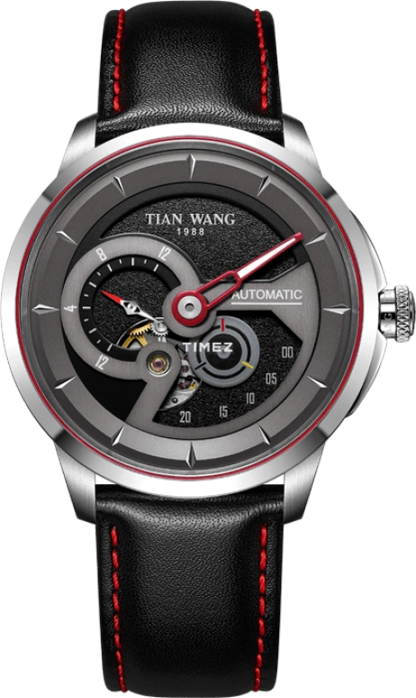 TianWang,X-Man 42.56mm,42.56mm,Stainless Steel,Black,Automatic,Chronograph,Sapphire,Crystal Glass,GS51115S,GS51115S.DD.LB.B