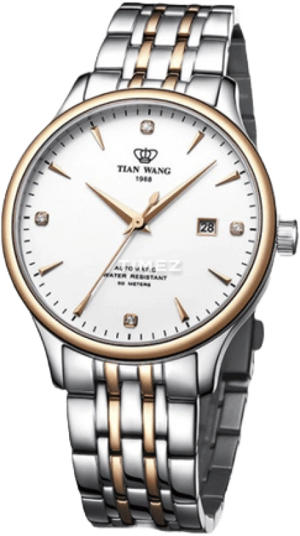 TianWang,Sea ,Stainless Steel,Rose Gold,White,Automatic,Day,Sapphire,Glass,GS5876TP,GS5876TP/D-1