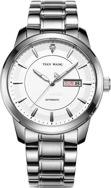 TianWang,Other ,Stainless Steel,White,Automatic,Date,Day,GS5847S,GS5847S/DD-A