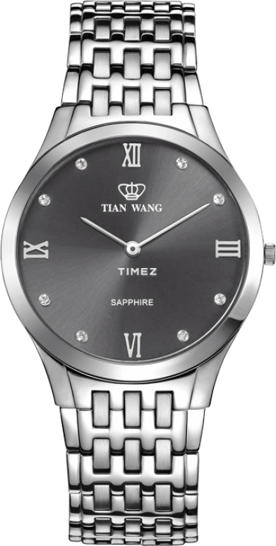 TianWang,Learned ,Stainless Steel,Grey,Black,Quartz,Sapphire,Crystal Glass,Round,GS3532S