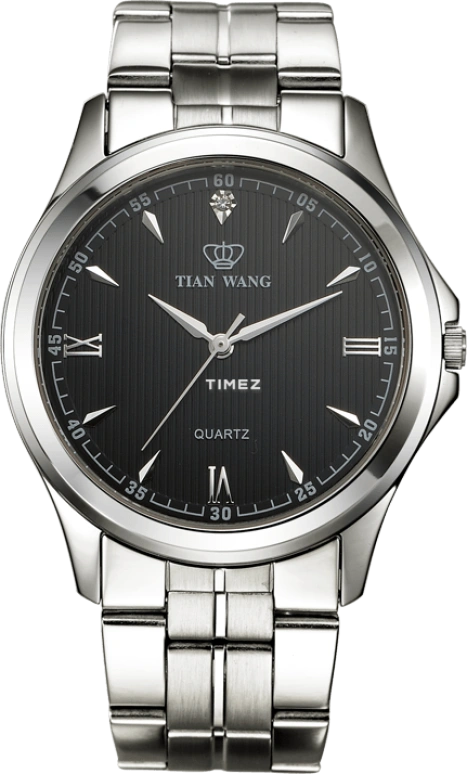TianWang,Other ,Stainless Steel,Black,Quartz,Crystal Glass,Round,GS3570S