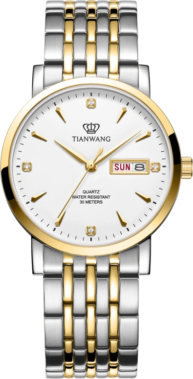 TianWang,Other ,Stainless Steel,White,Quartz,Date,Day,GS3690T,GS3690T/DD-B